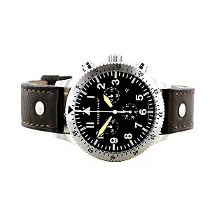 Часы Messerschmitt ME 5030 Vintage Мужские Ремешок кожаный, серебряный, Лента synthetic.ua - Фото 1