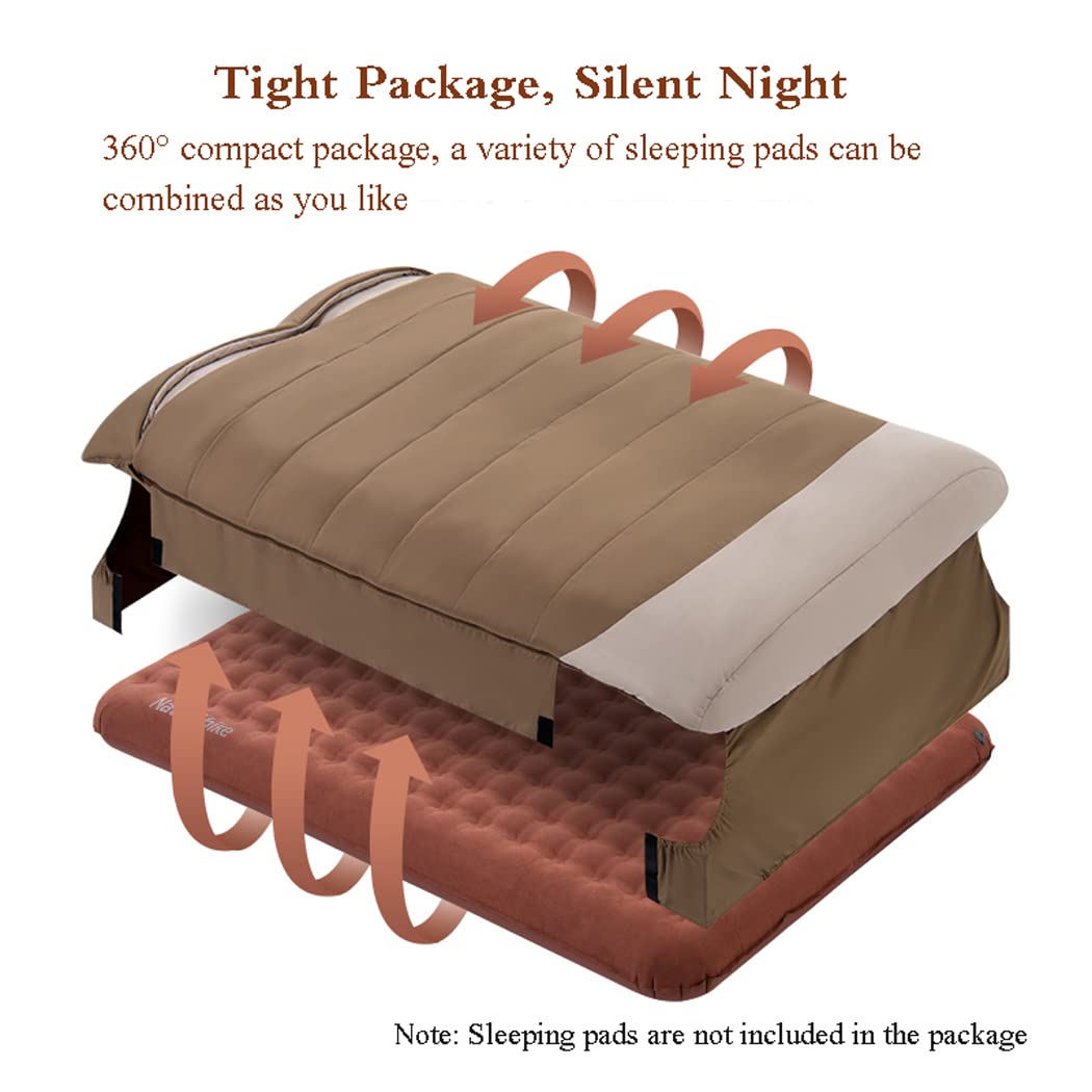 Спальний мішок MYVVKIA Double з подушкою Cotton Hooded Cold Weather для подорожей внутрішній зовнішній, фото №2