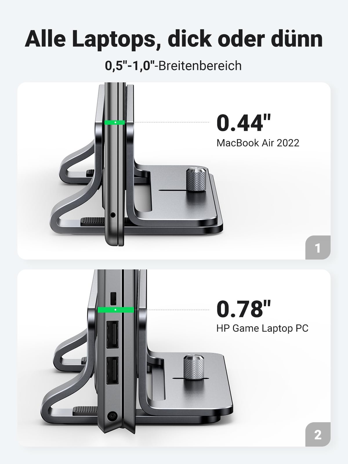 Подставка UGREEN Вертикальная алюминиевая для ноутбука, экономящая место, с термоосновой для ноутбуков, MacBook Air, Pro, Samsung, iPad, планшетов, фото №6 Подставка UGREEN Вертикальная алюминиевая для ноутбука, экономящая место, с термоосновой для ноутбуков, MacBook Air, Pro, Samsung, iPad, планшетов, фото №6