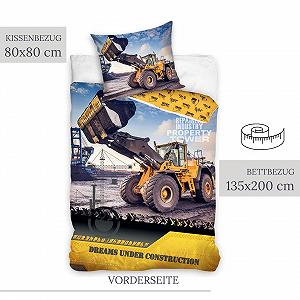 Постільна білизна Підковдра 135 x 200 см 80 x 80 см Бавовна · Дитяча постільна білизна Будівельний майданчик для дівчаток та хлопчиків · 2 предмети · 1 наволочка 80 x 80 см + 1 підковдра 135 x 200 см synthetic.ua - Фото 1
