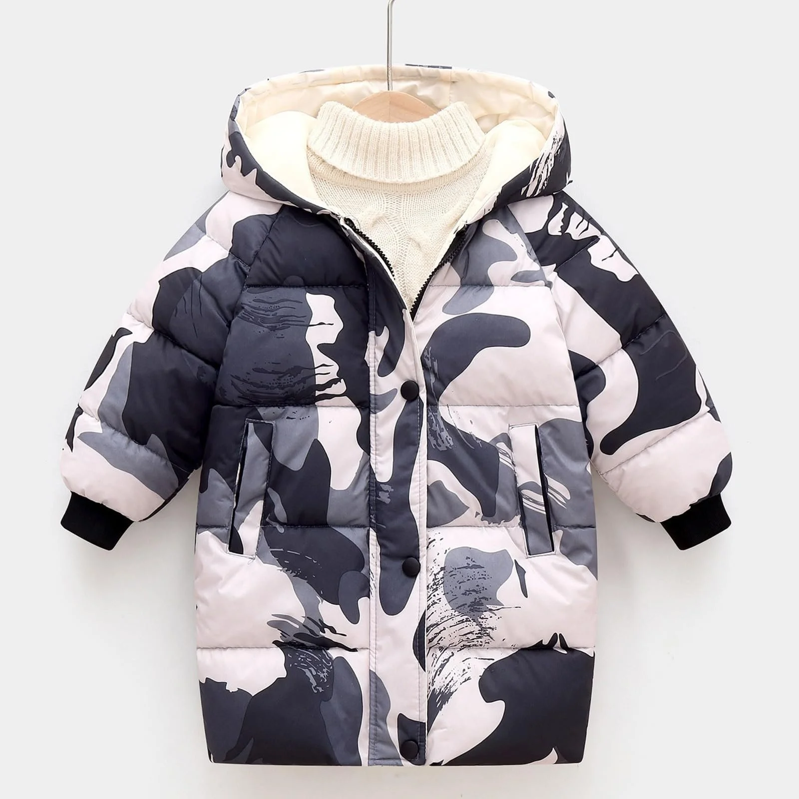 Зимова куртка Ybing Камуфляж для дівчинки, фото №3