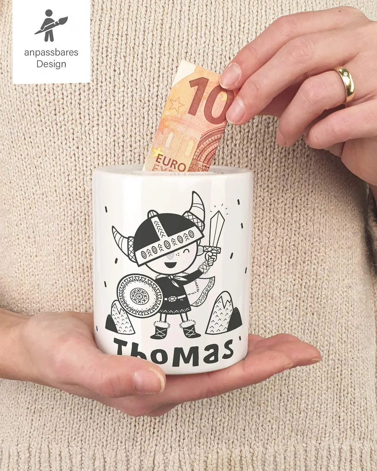 Скарбничка дитяча Small Viking Skandi Style керамічна, фото №3