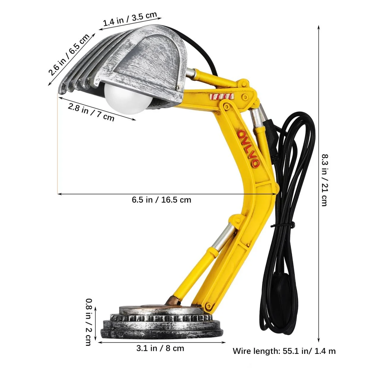 Настільна лампа Gatuida Excavator дитяча з полірезину, фото №5