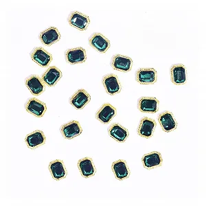 Украшения для ногтей 3D Wanglan 394-401, 100 шт, сплав, квадратные бриллианты, золото, темно-синий - Фото 1