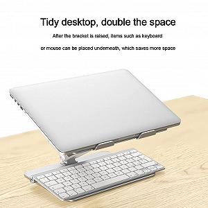 Подставка для планшета Aluminium Alloy Охлаждающая Нескользящая Регулируемая Вертикальная для ноутбуков для стола и дивана ПК synthetic.ua - Фото 1