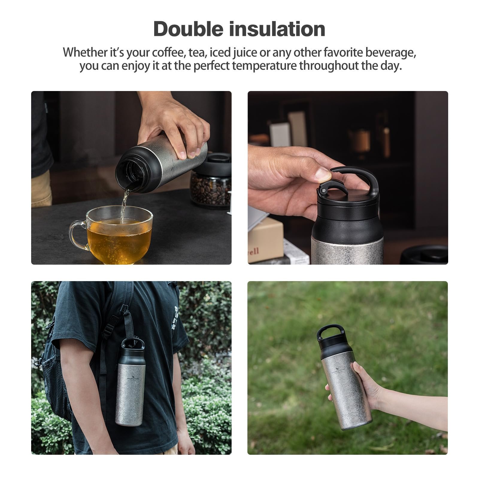 Термос iBasingo Ti3010D 600 мл Titanium Double-Walled Insulated з фільтром, фото №7 Термос iBasingo Ti3010D 600 мл Titanium Double-Walled Insulated з фільтром, фото №7