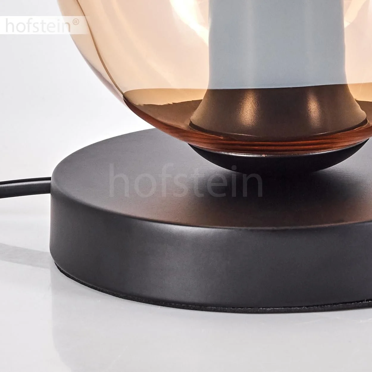 Настільна лампа Koyoto Metal/Glass Modern 15 см E27 Black/Amber, фото №7