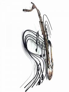 Металевий декор для стін Saxophon Musiks Pivoting 51 x 51 x 4 см synthetic.ua - Фото 1