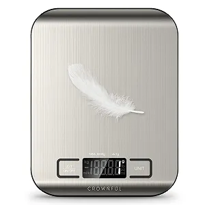 Кухонні ваги CROWNFUL Digital Kitchen Scales 5 kg РК-дисплей нержавіюча сталь 1 g - Фото 1