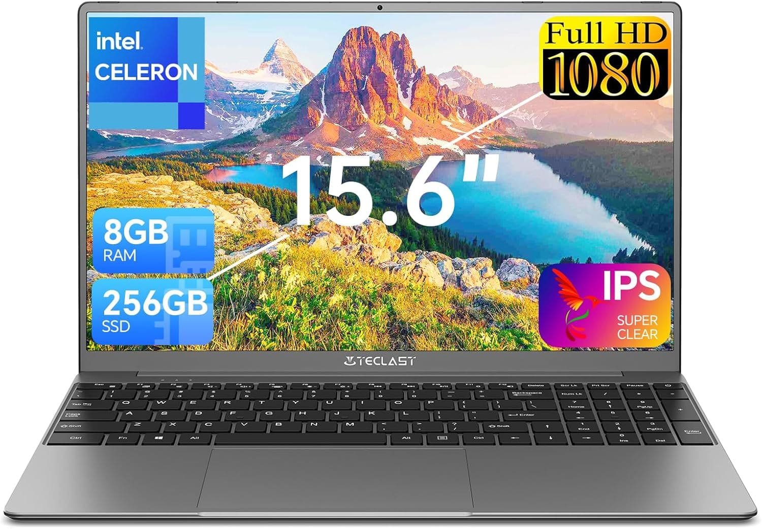 Ноутбук 15.6'' Teclast F16 Plus Intel Celeron N4100 RAM 8GB SSD 256GB  Windows11 Алюминиевый корпус Grey, фото №2