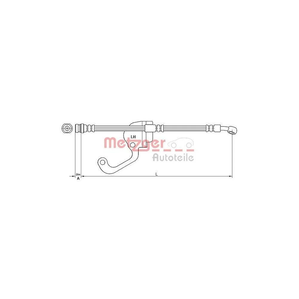 Гальмівний шланг METZGER 4116228 для HYUNDAI передній лівий, фото №1