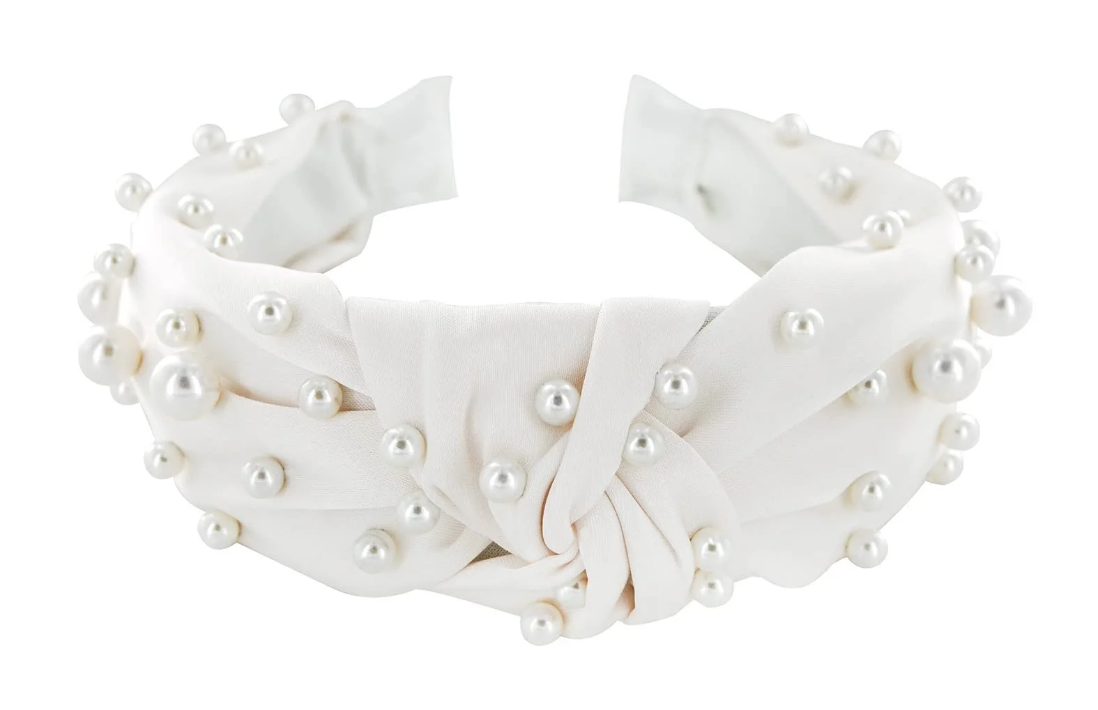 Обруч Axy з перлами та вузлом, покритий атласом, фото №1