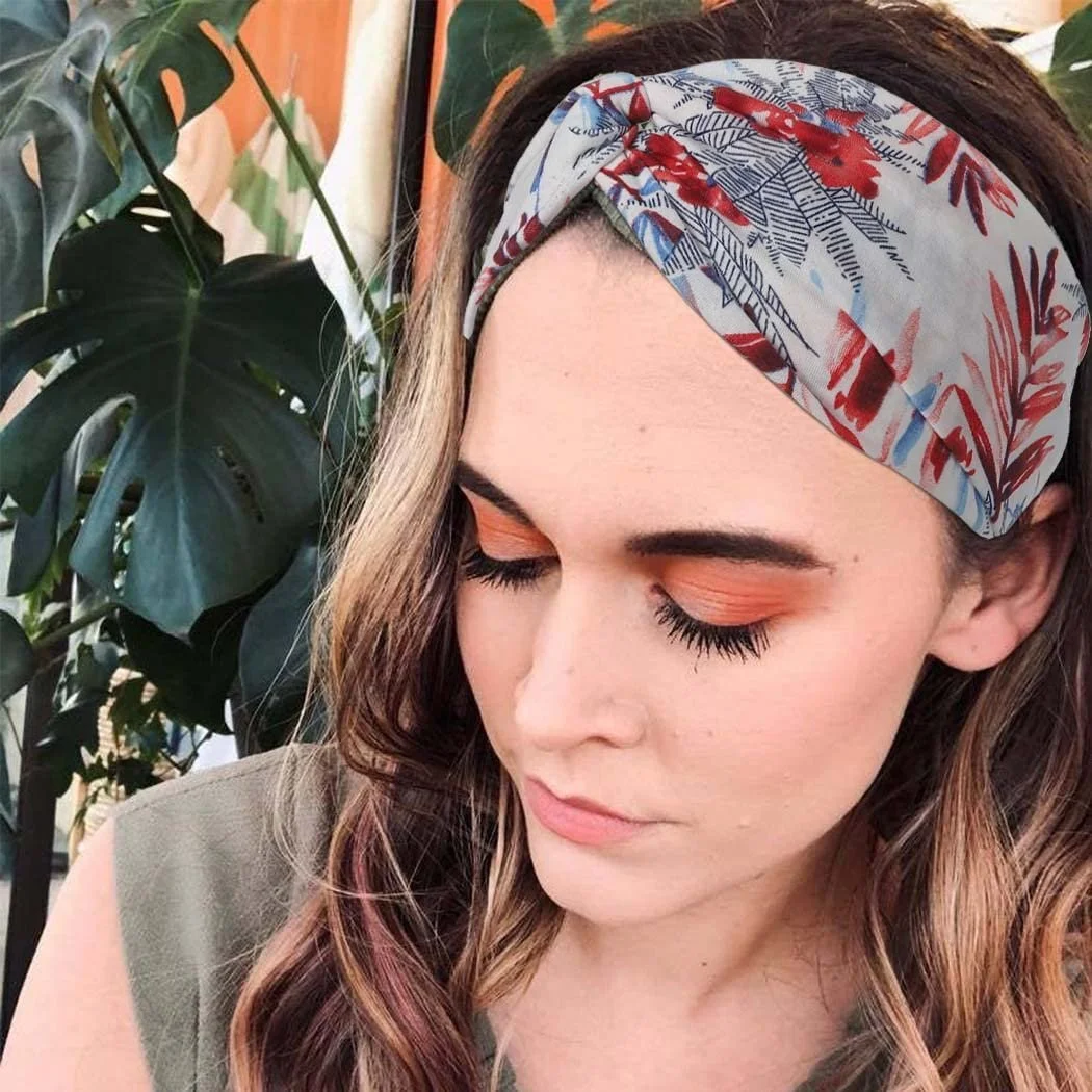 Пов'язка на голову в стилі бохо Zoestar Квітковий принт, червоний, фото №6 Пов'язка на голову в стилі бохо Zoestar Квітковий принт, червоний, фото №6