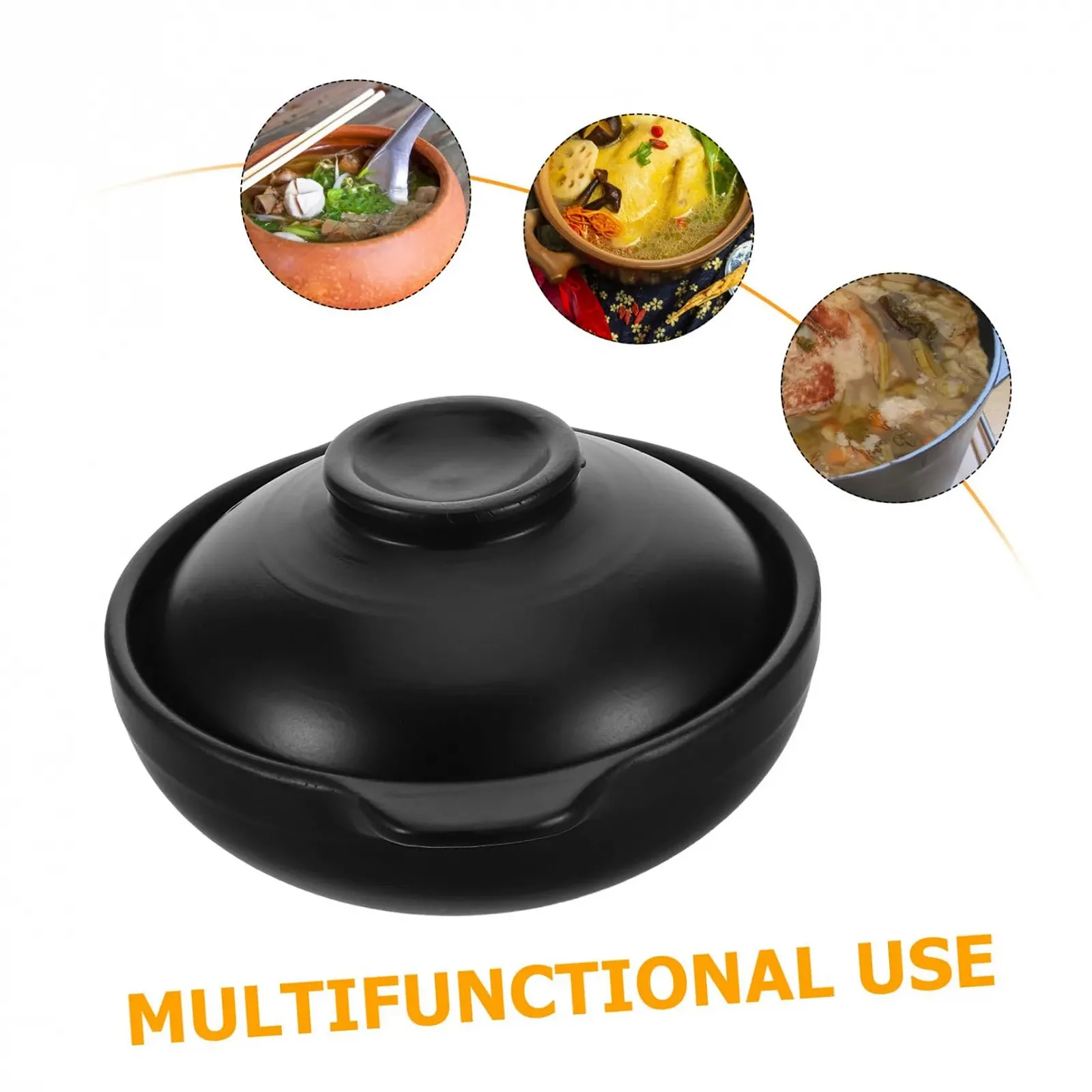 Кастрюля VICASKY Керамическая термостойкая с крышкой Clay Pot, фото №8