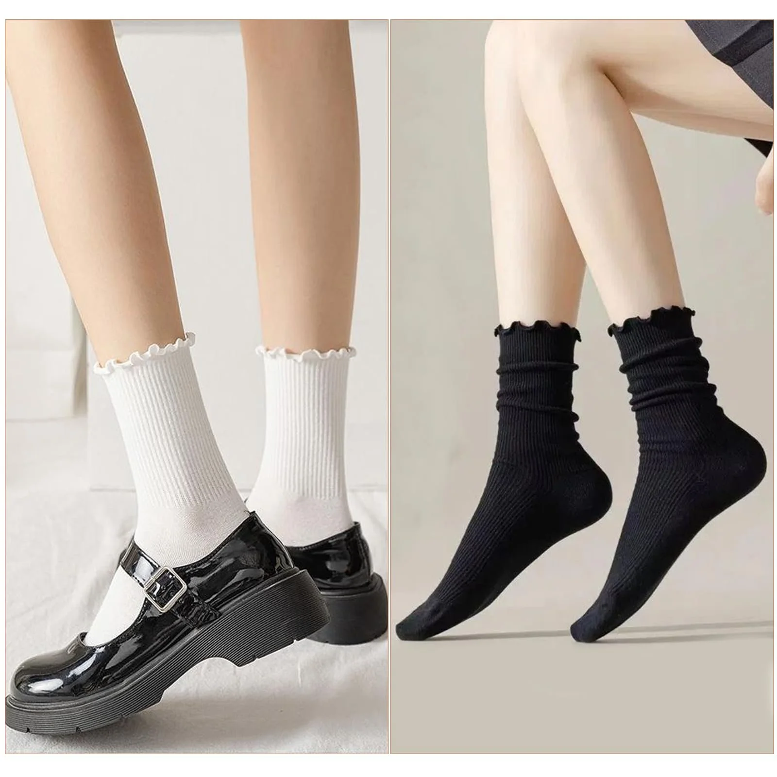 Шкарпетки PEAKTOP з рюшами 8 пар білі, чорні, фото №6