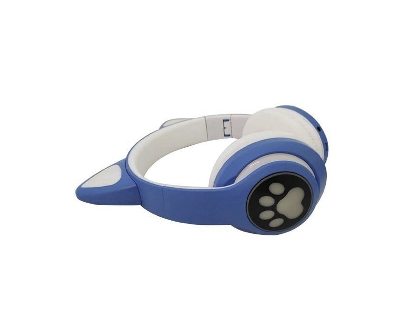 Беспроводные Bluetooth-наушники с ушками Cat Ear VZV-24M/8079 LED Синие, фото №3