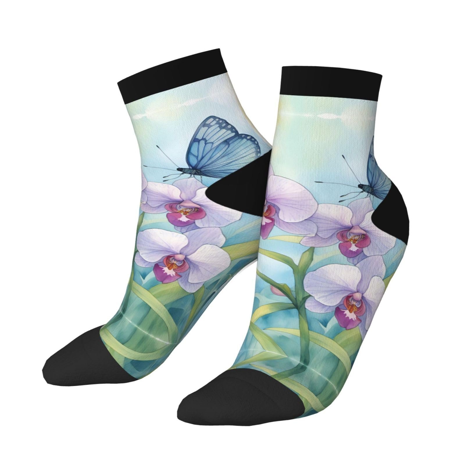 Носки Цветок Орхидея Бабочка Мягкие Нежные Модные Удобные На все сезоны One Size, Орхидея, фото №2