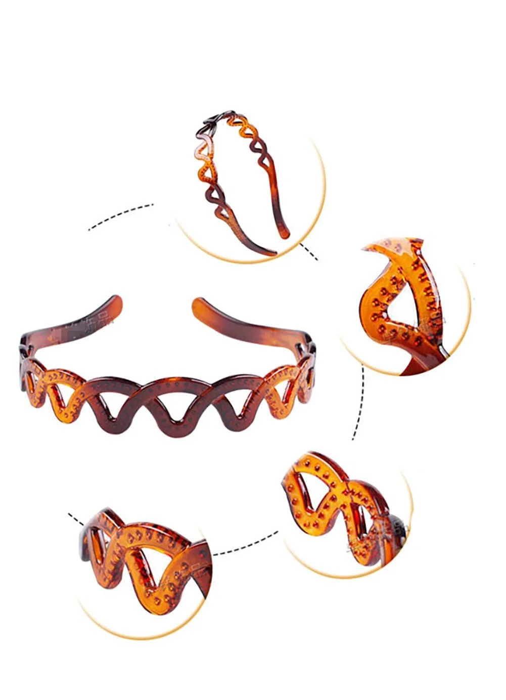 Обруч Чорний та Коричневий Твердий Пластиковий, фото №3