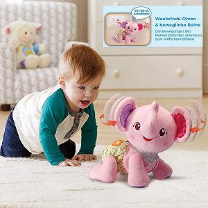 Ползающий слоник VTech 80-533254 Crawling with Me Elephant Розовый synthetic.ua - Фото 1