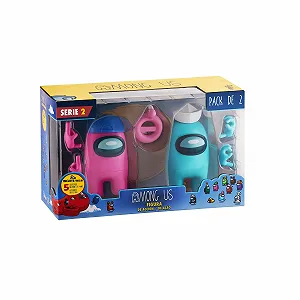 Ігрові фігуркки Bizak Among Us S2 2 штуки Рожевий та Блакитний 64116215 - Фото 1