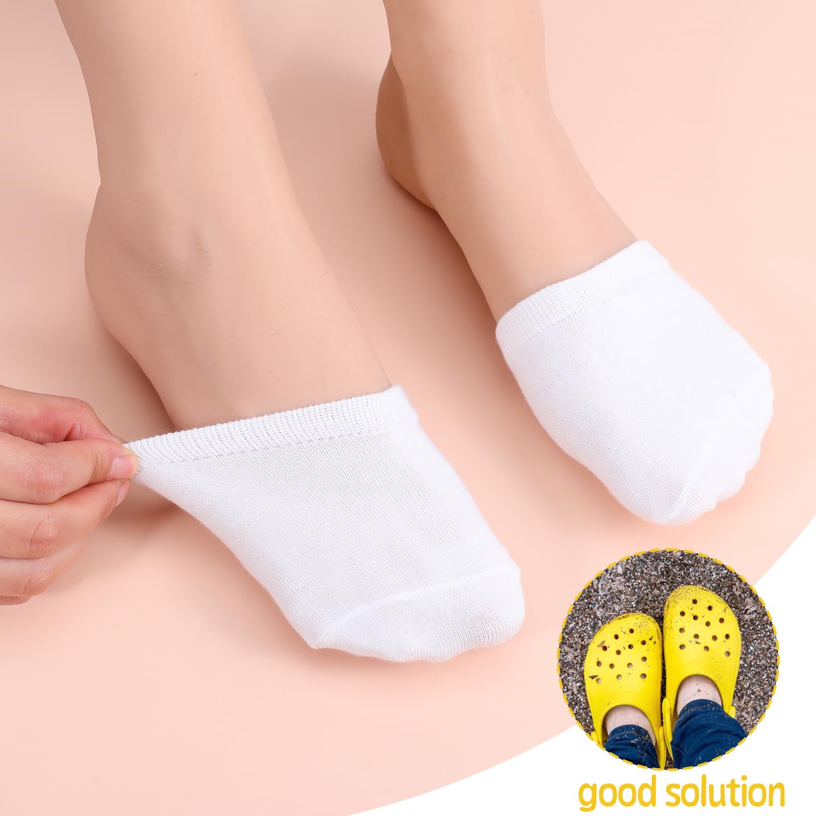 Носки с пальцами Ножки Женские Невидимые Полуноски, Дышащие Нескользящие Носки на Переднюю Часть Стопы, Носки-топперы для пальцев, Хлопковые Подкладки для Пальцев для Высоких Каблуков Балета, фото №5