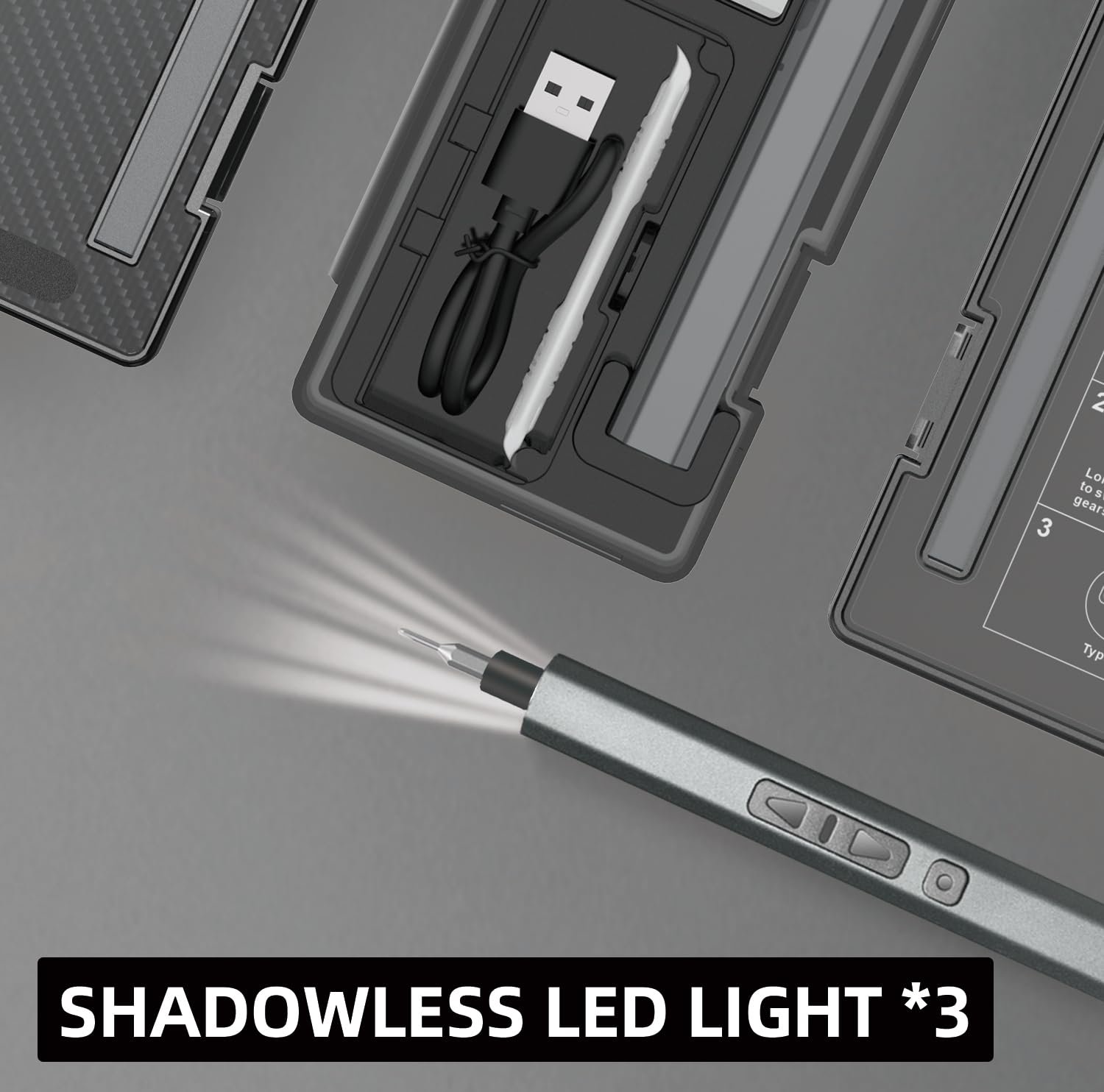 Набір електричних викруток DTD Precision 30 в 1 Mini, 5 Torque, 5/32 Inch Hexagon, магнітна бездротова для ПК, телефону, окулярів, ноутбука, фото №5