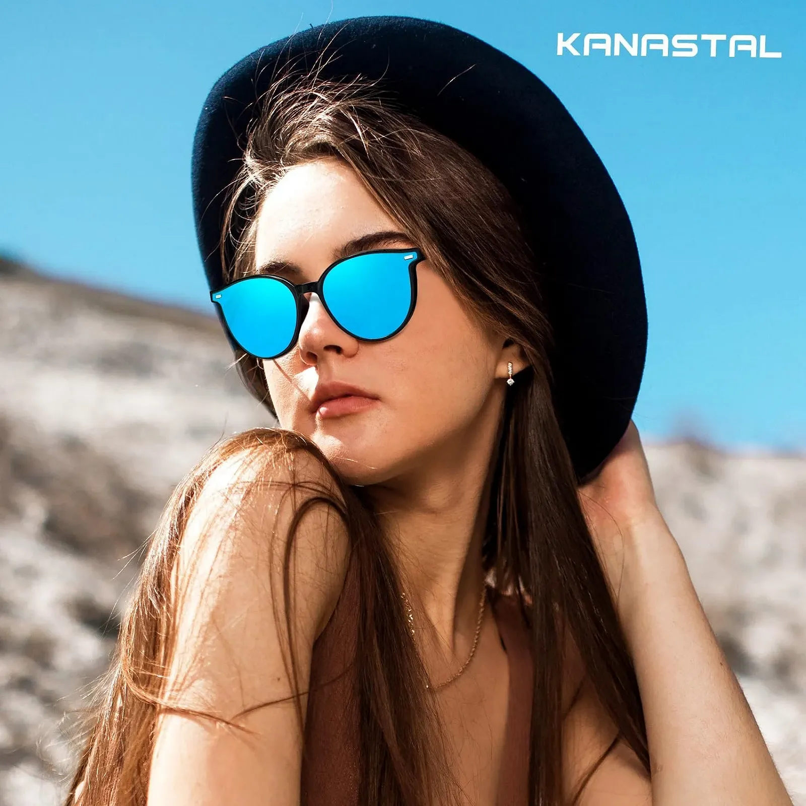 Великі поляризовані сонцезахисні окуляри KANASTAL Жіночі в стилі ретро вінтаж, фото №2