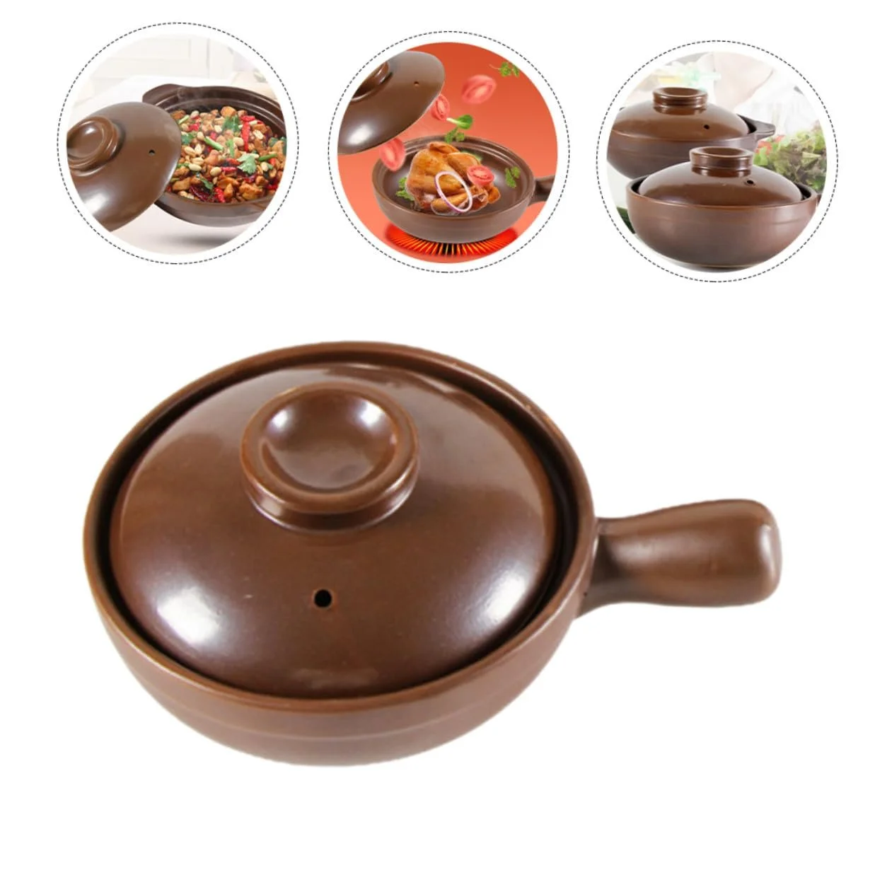 Ківш для тушкування Veemoon керамічний термостійкий антипригарний для відкритого вогню, фото №6