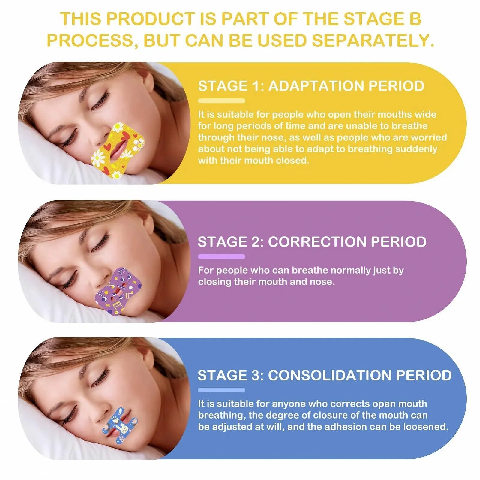 Смужки для сну 90 шт. Ніжні смужки проти хропіння 3 форми, гіпоалергенний медичний клей, фото №3 Смужки для сну 90 шт. Ніжні смужки проти хропіння 3 форми, гіпоалергенний медичний клей, фото №3