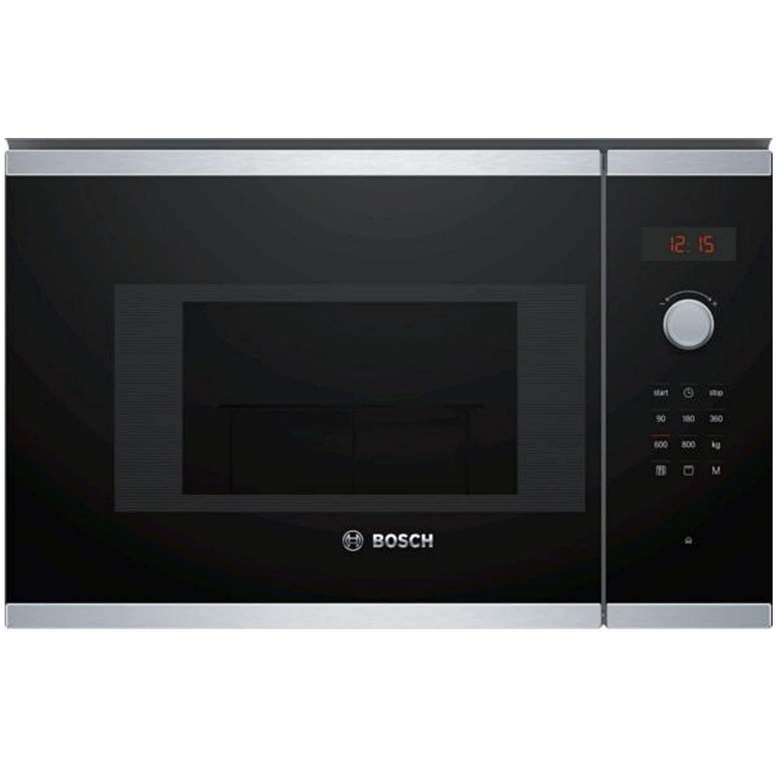 Вбудована мікрохвильова піч Bosch Bel523MS0 20 л 800 Вт Чорна, Нержавіюча сталь, фото №1 Вбудована мікрохвильова піч Bosch Bel523MS0 20 л 800 Вт Чорна, Нержавіюча сталь, фото №1