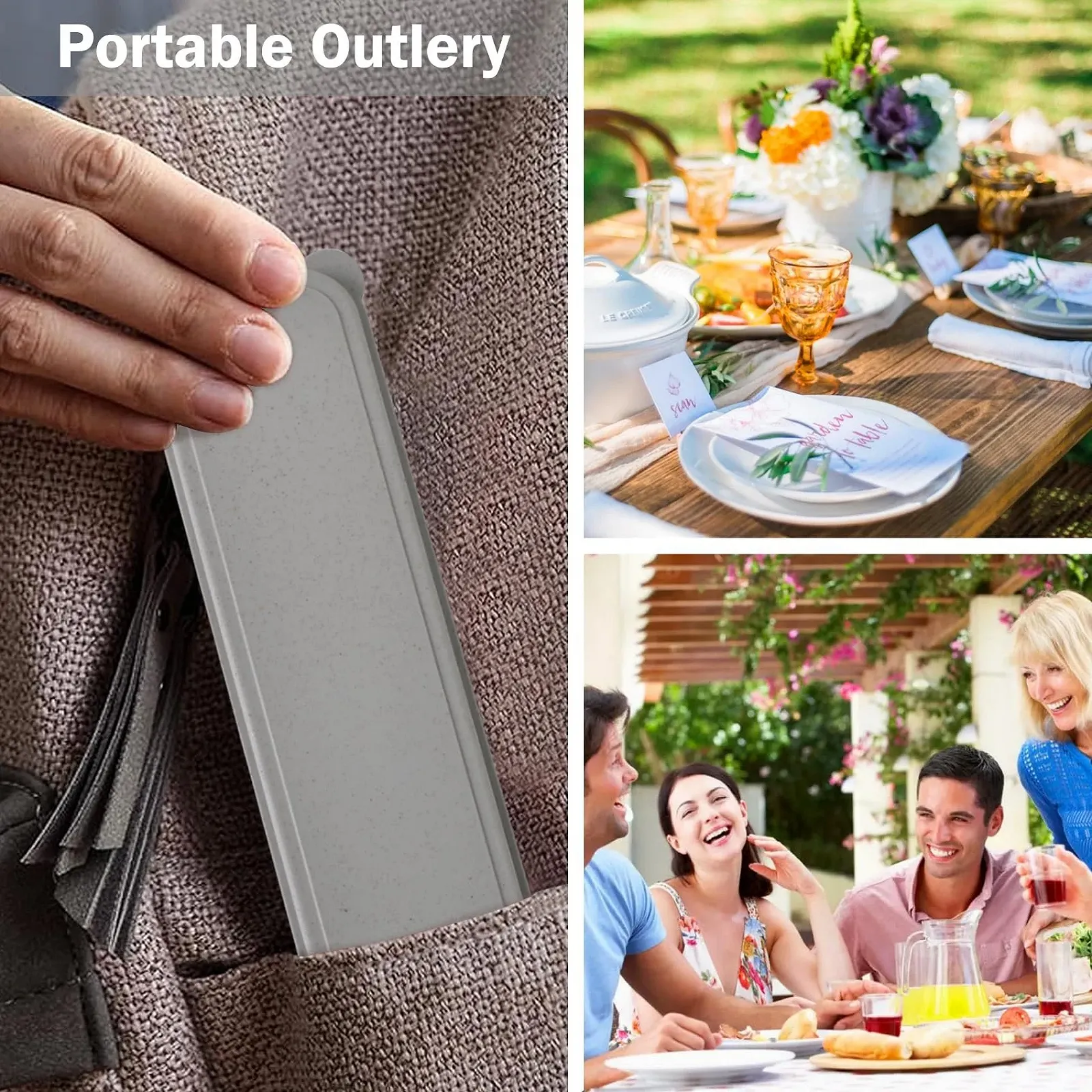 Дорожный набор столовых приборов с чемоданом, большой портативный, фото №6