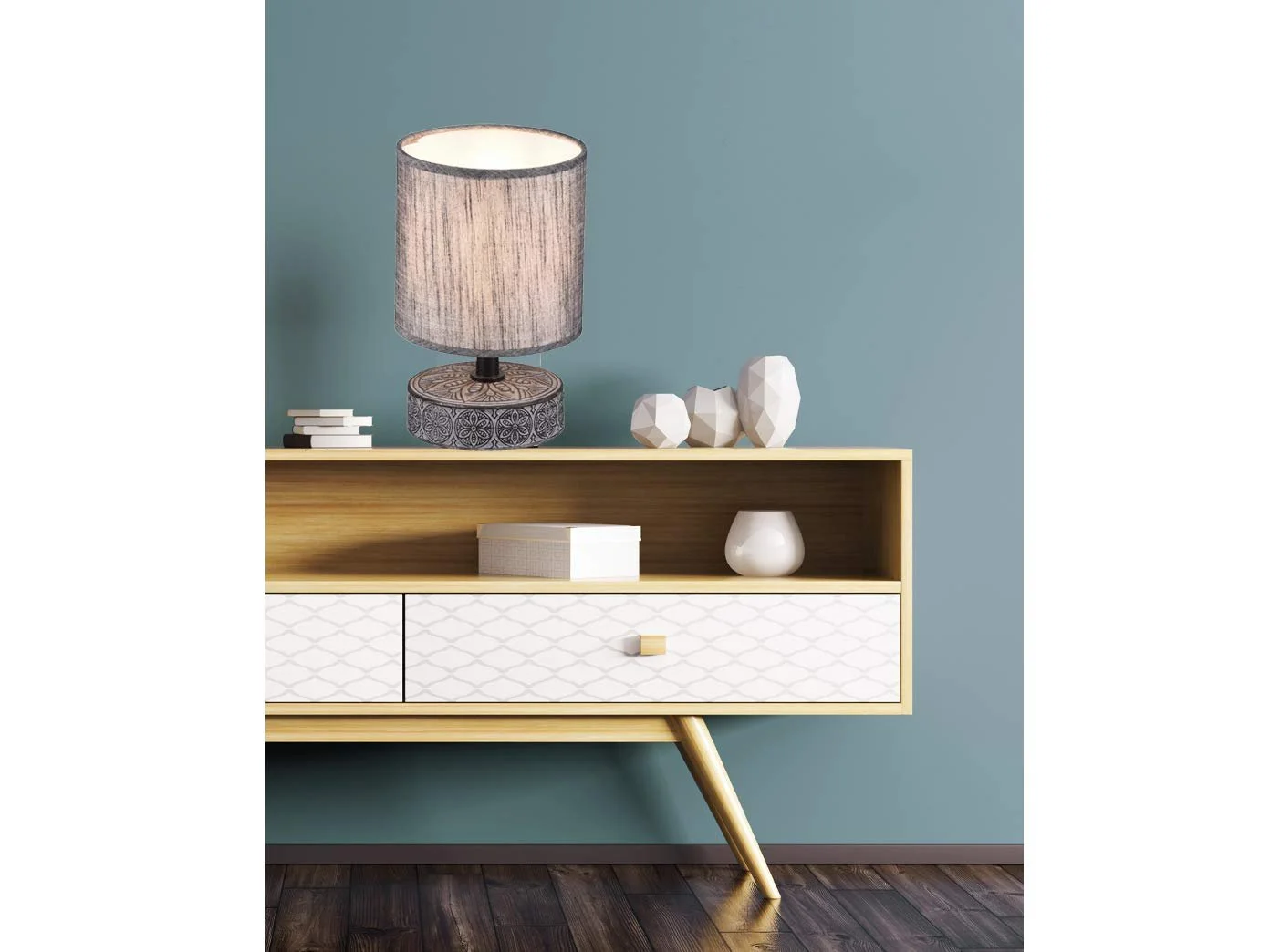 Настільна лампа Reality Leuchten Marie R50980111 E14 Кераміка Сірий, фото №3