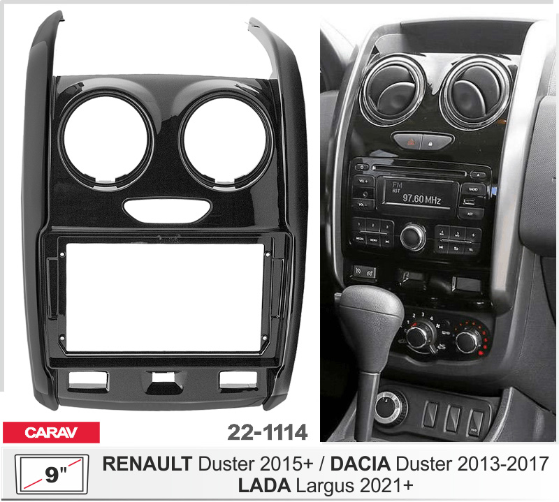 Переходная рамка Renault Duster Dacia Carav 22-1114, фото №4