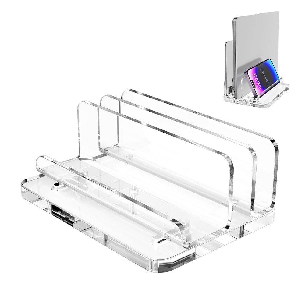 Подставка для ноутбука вертикальная Акриловая подставка для ноутбука с регулируемой док-станцией Подходит для всех ноутбуков, фото №2