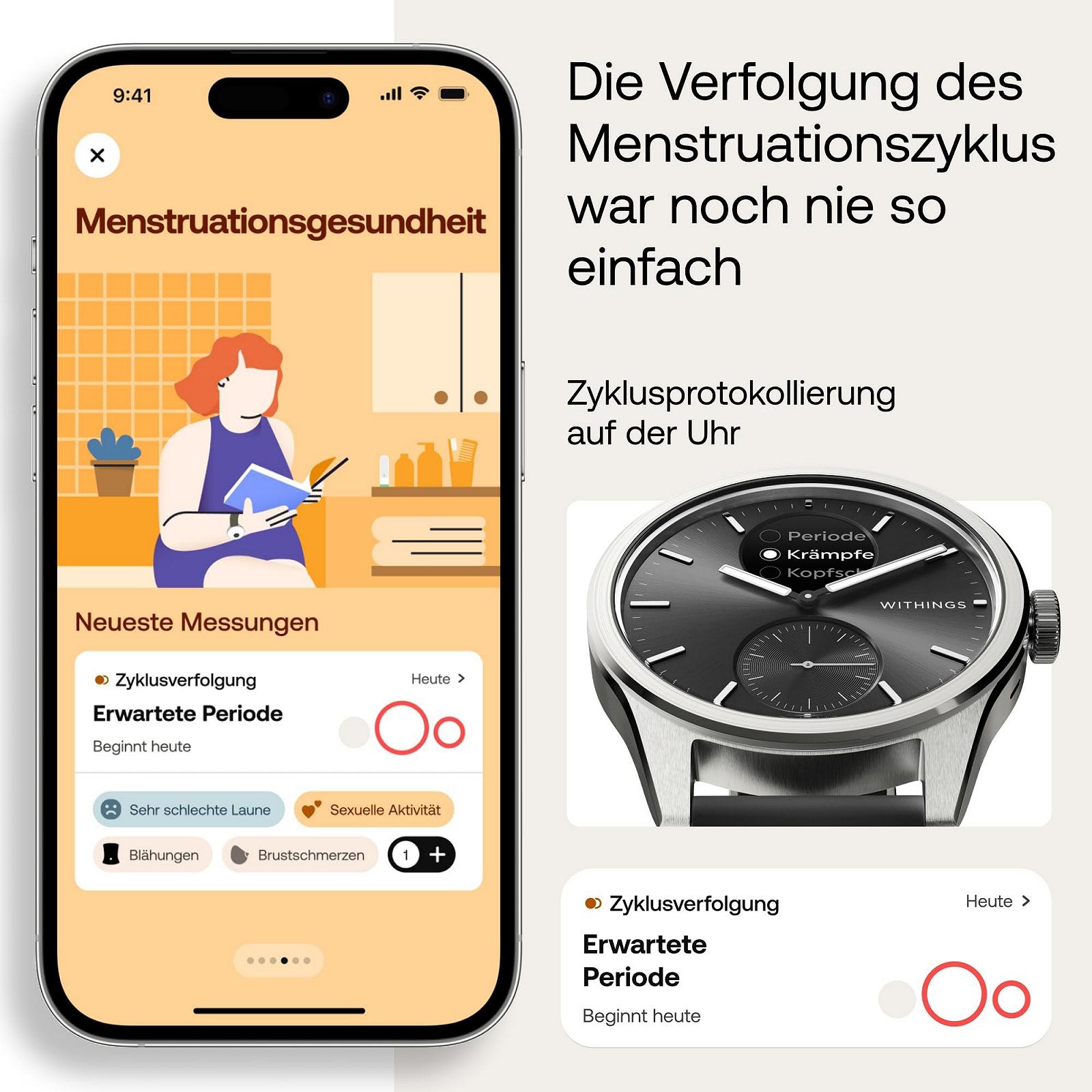 Смартгодинник Withings ScanWatch 2 ECG, SpO2, Температура, Відстеження сну, Здоров'я дихальних шляхів, Активність, Калорії, Водонепроникний, 30 днів роботи від батареї, фото №7