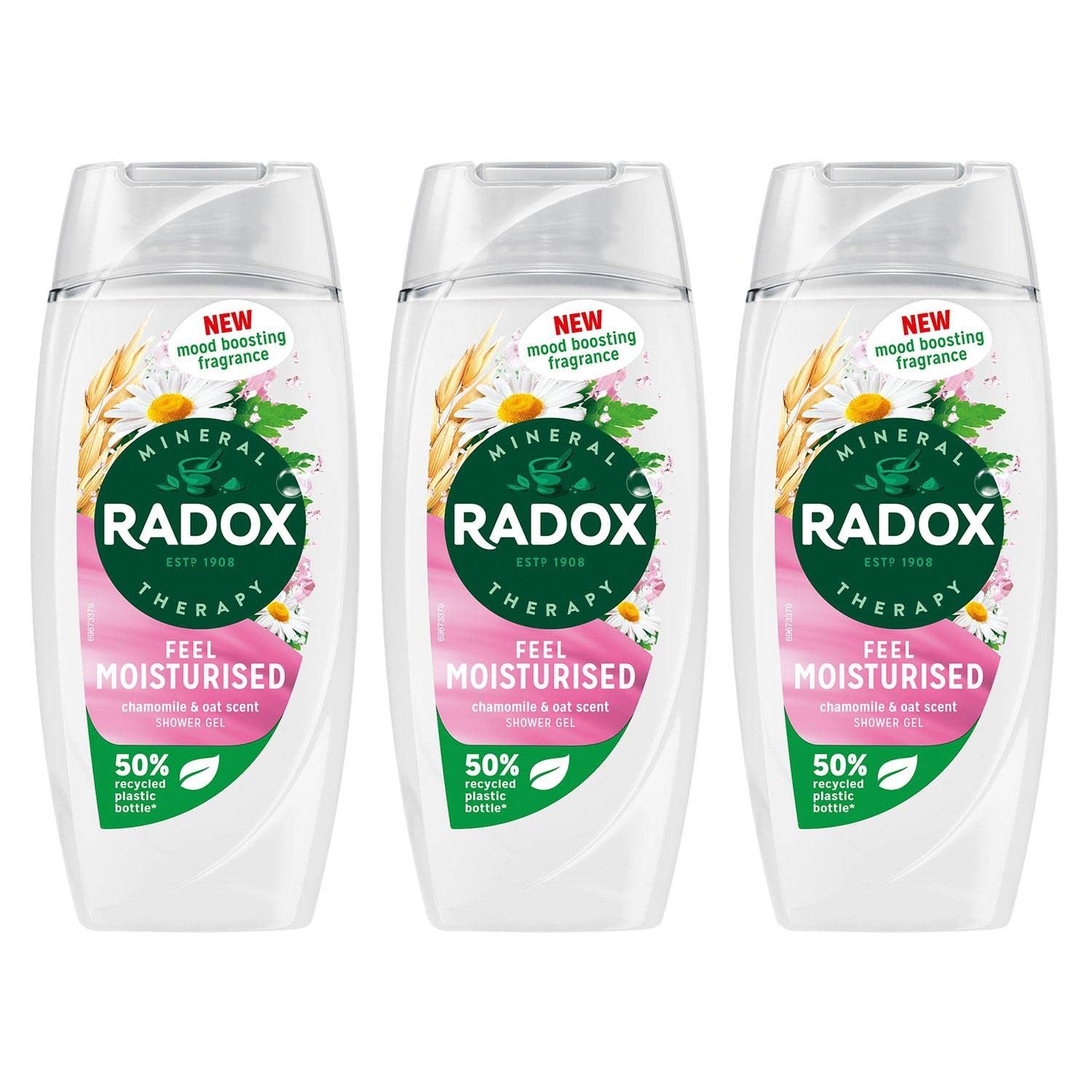 Гель для душа Radox Mineral Therapy Feel Chamomile & Oat Moisturising 225 мл упаковка из 3 штук, фото №1