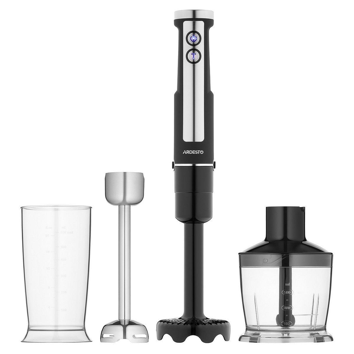 Блендер Ardesto занурювальний HBG-1000BCHP, 1000Вт 3в1 чаша-600мл, насадка для пюре чорно-срібляс, фото №10
