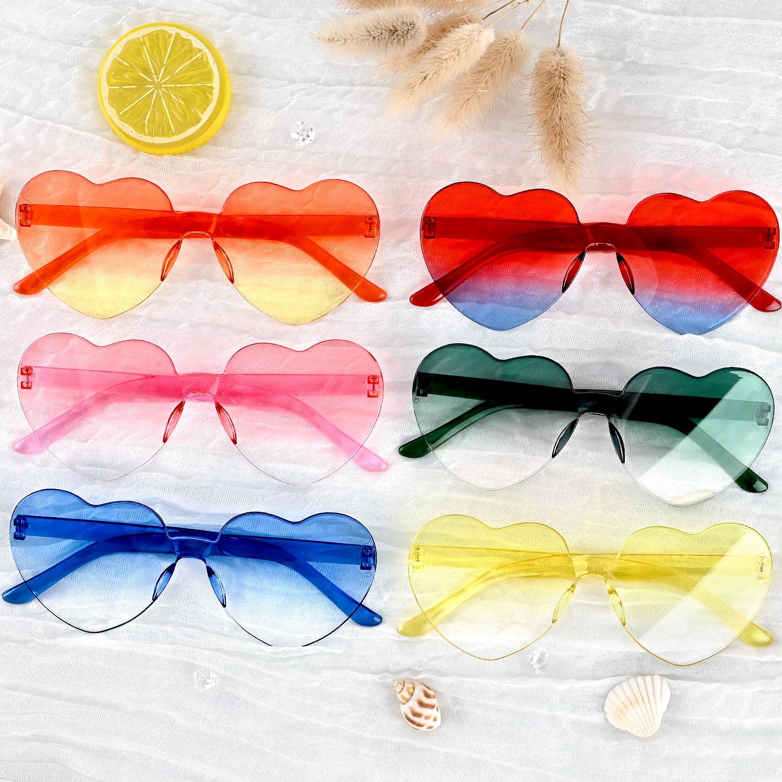 Сонцезахисні окуляри Серце Bouiexye Без оправи Форма серця Прозорі (30), фото №6