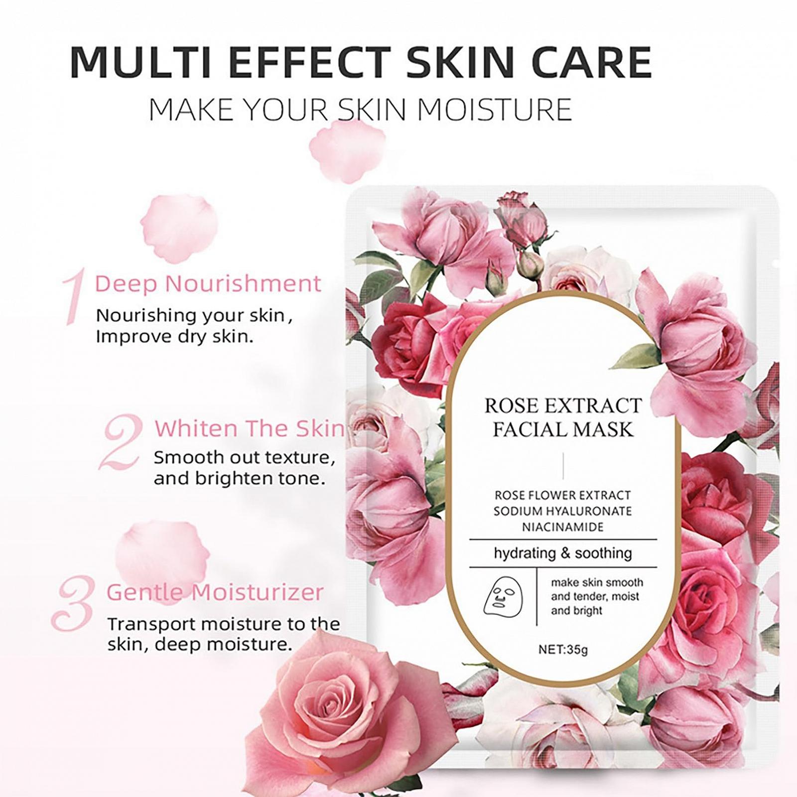 Тканинна маска для обличчя ARCHIDATE з екстрактом троянди, 5 шт. Зволожуюча, фото №4