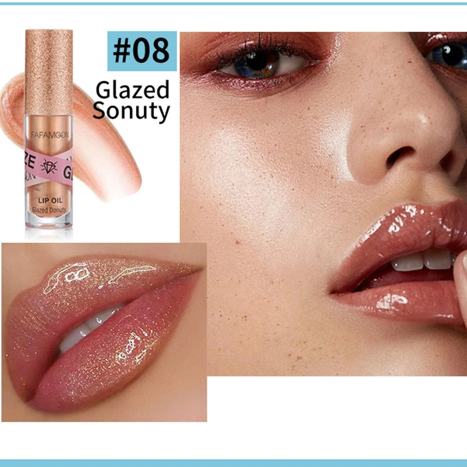 Блиск для губ двоколірний зволожуючий, набір олій, блискучий (2 шт), фото №4