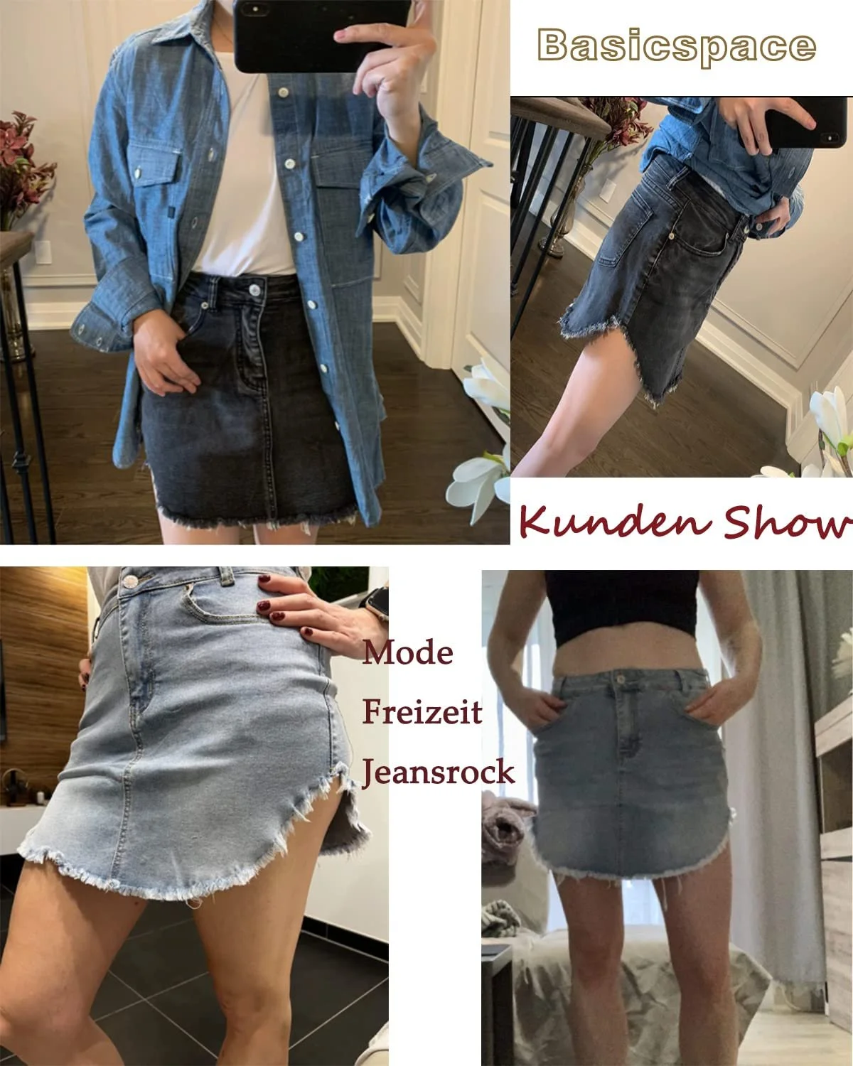 Юбка джинсовая Basicspace мини A-силуэта с карманами, фото №6