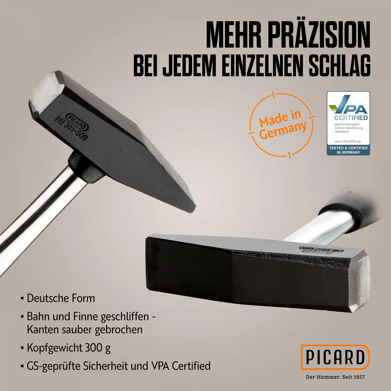 Монтажный молоток Picard Nr. 301 0030100-300 533 г, фото №3 Монтажный молоток Picard Nr. 301 0030100-300 533 г, фото №3