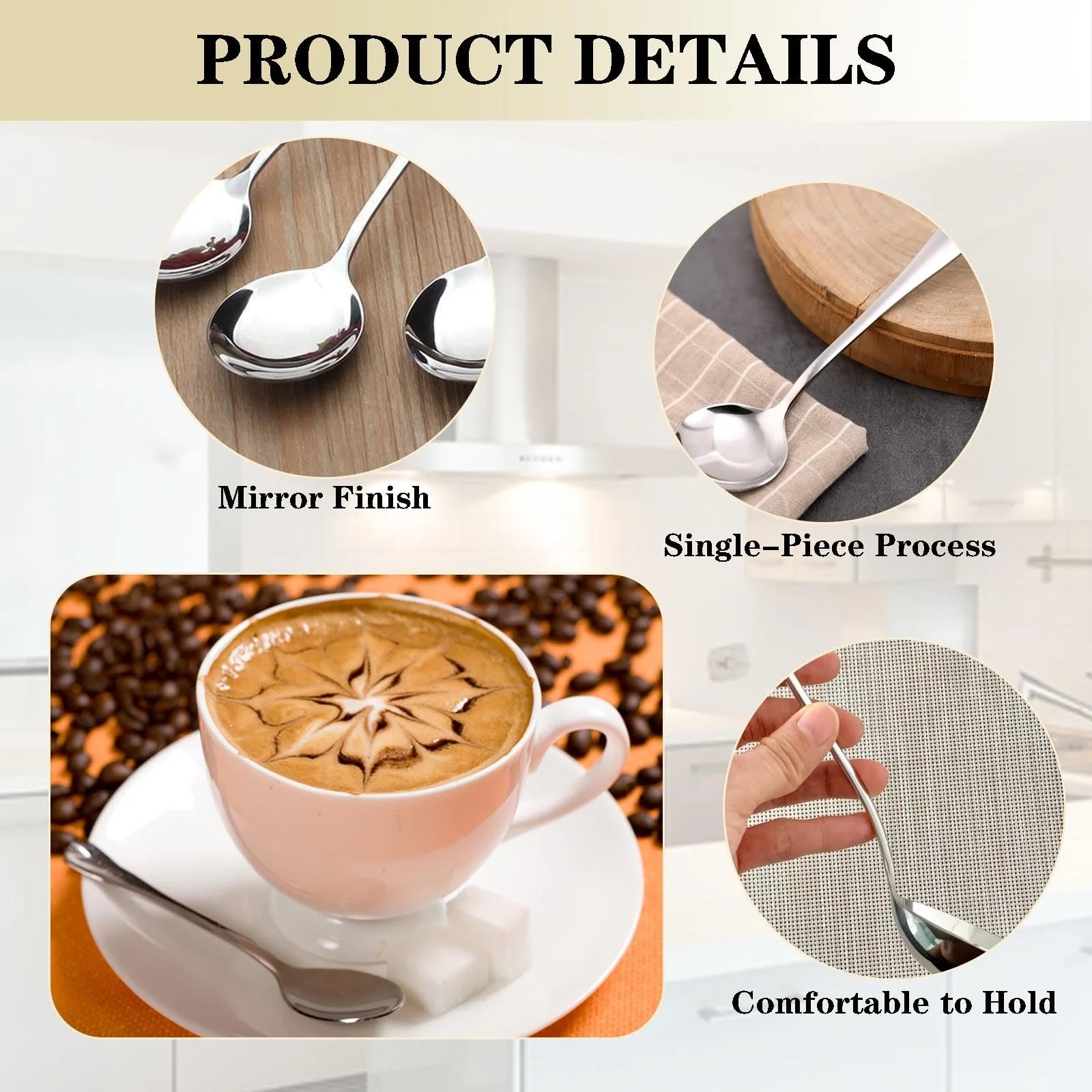 Ложки для эспрессо Demitasse, 12 шт, 13.6 см, фото №3