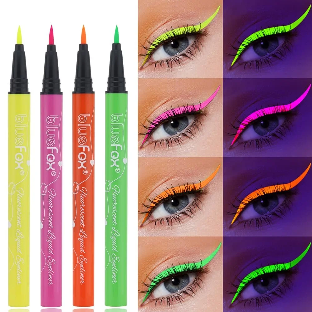 Набір Eyeliner UV Fluorescent Rainbow Liquid 6pcs водостійка, фото №3
