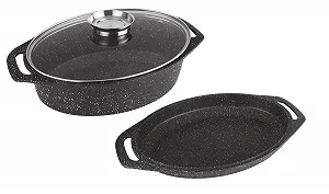 Купить Сотейник Kamberg 0008037 Литой алюминий Эффект камня 33,5 см Черный - Фото 1 Сотейник Kamberg 0008037 Литой алюминий Эффект камня 33,5 см Черный - Фото 1