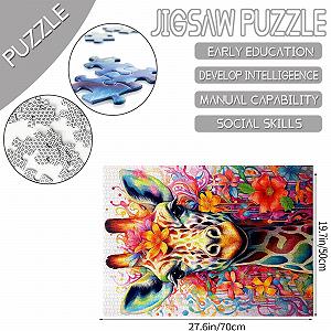 Пазл Tucocoo Giraffe Animal Graffiti Art 1000 элементов 70 x 50 см synthetic.ua - Фото 1