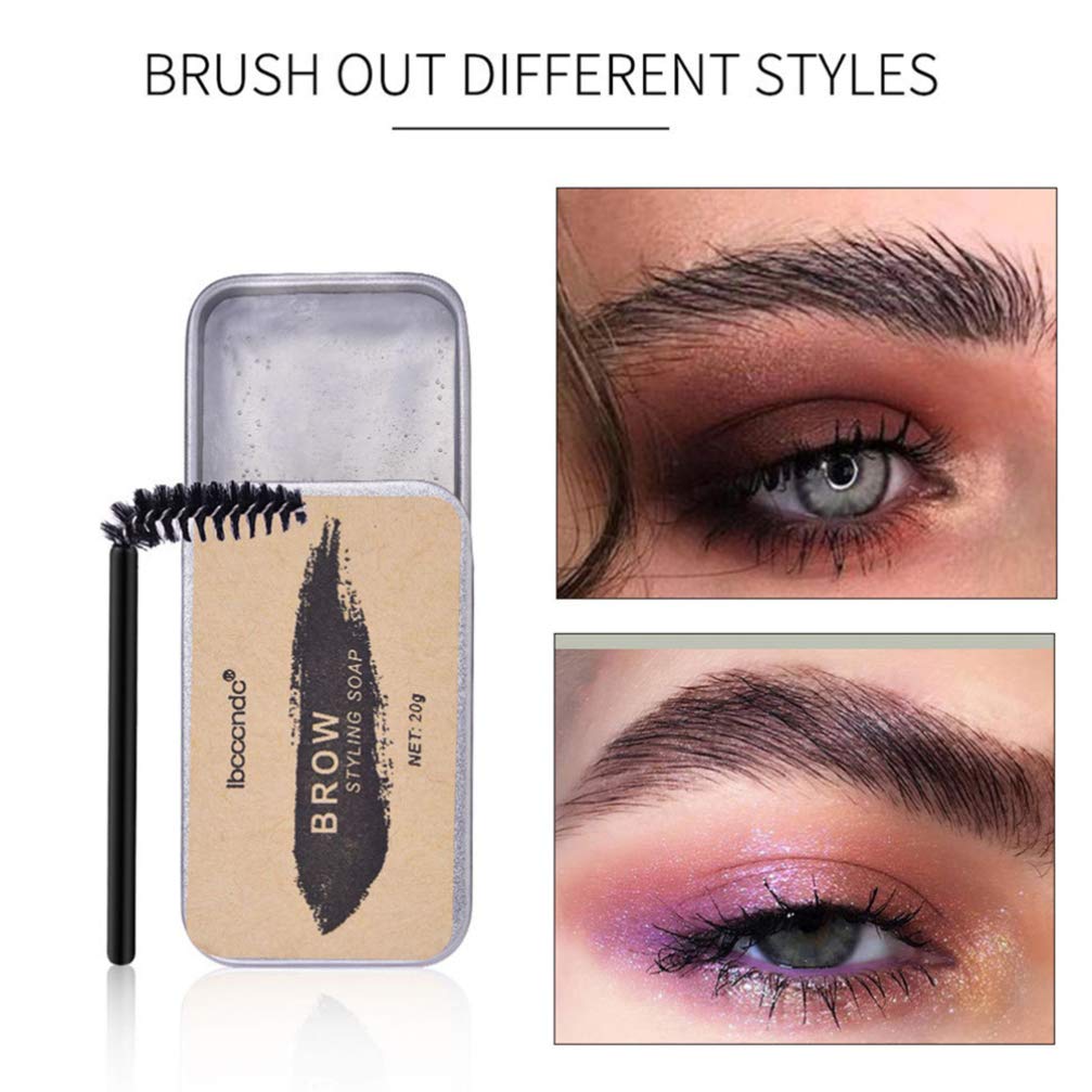 Мыло для бровей Minkissy Eyebrow Soap Kit 2 Sets Durable Waterproof Eyebrow Adjustment Gel Wild Eyebrow Styling Pomade with Eyebrow Brush, фото №4