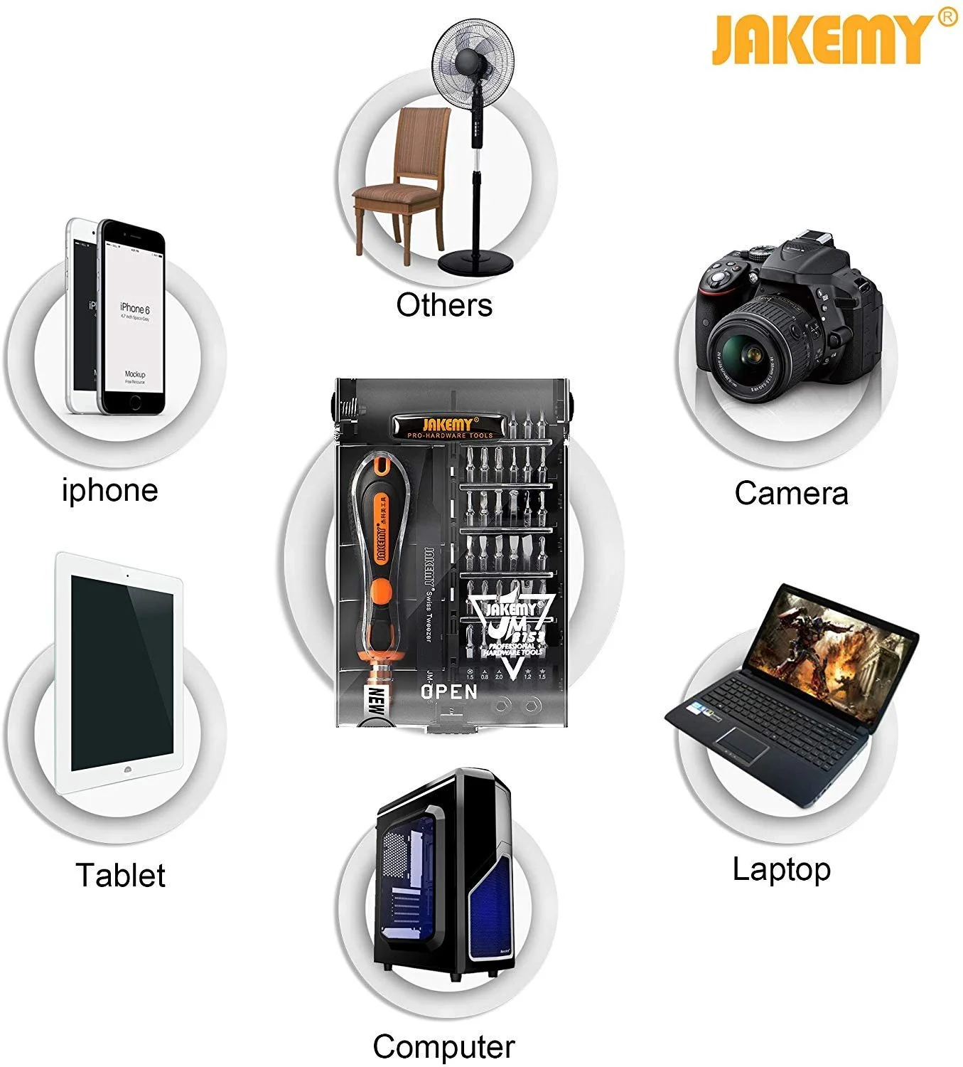 Набор отверток JAKEMY Precision 43 в 1 черный, фото №6