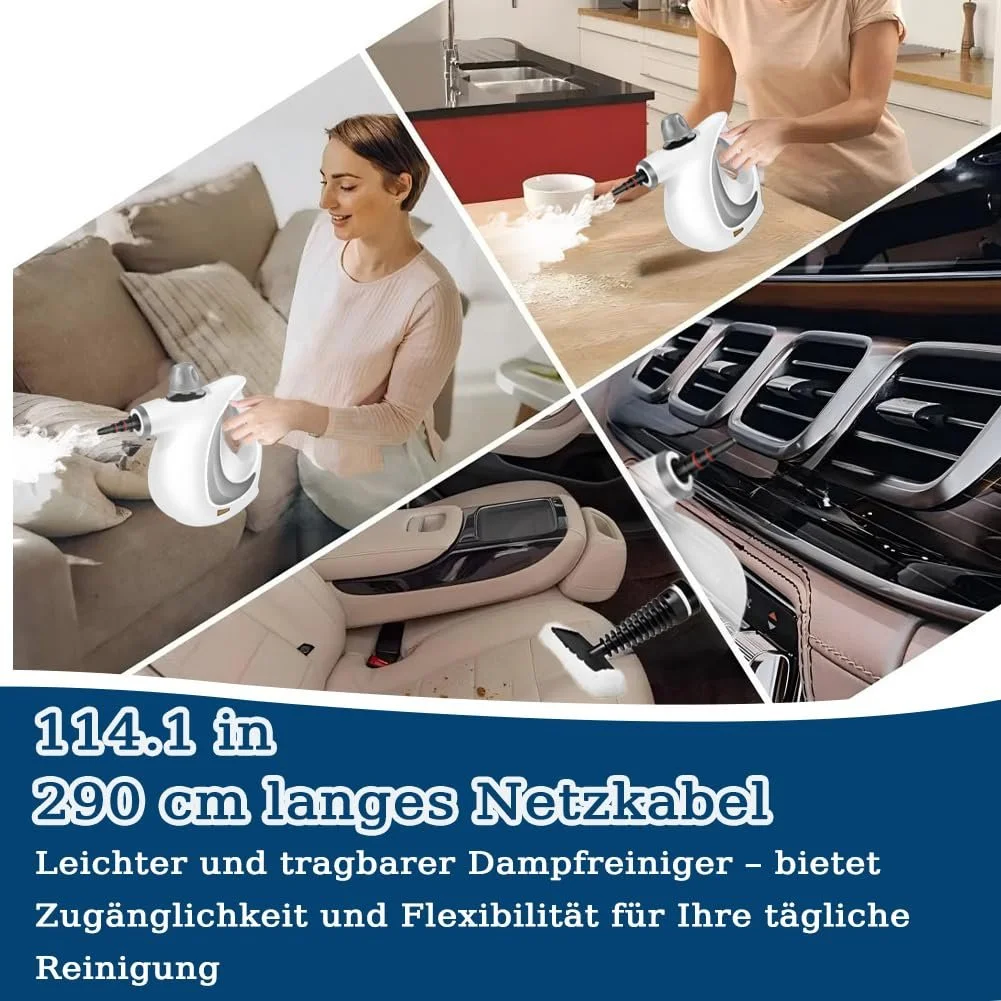 Пароочисник ручний Red Hut 1050 Вт 3.2 Бар з 12 насадками (1 комплект), фото №7