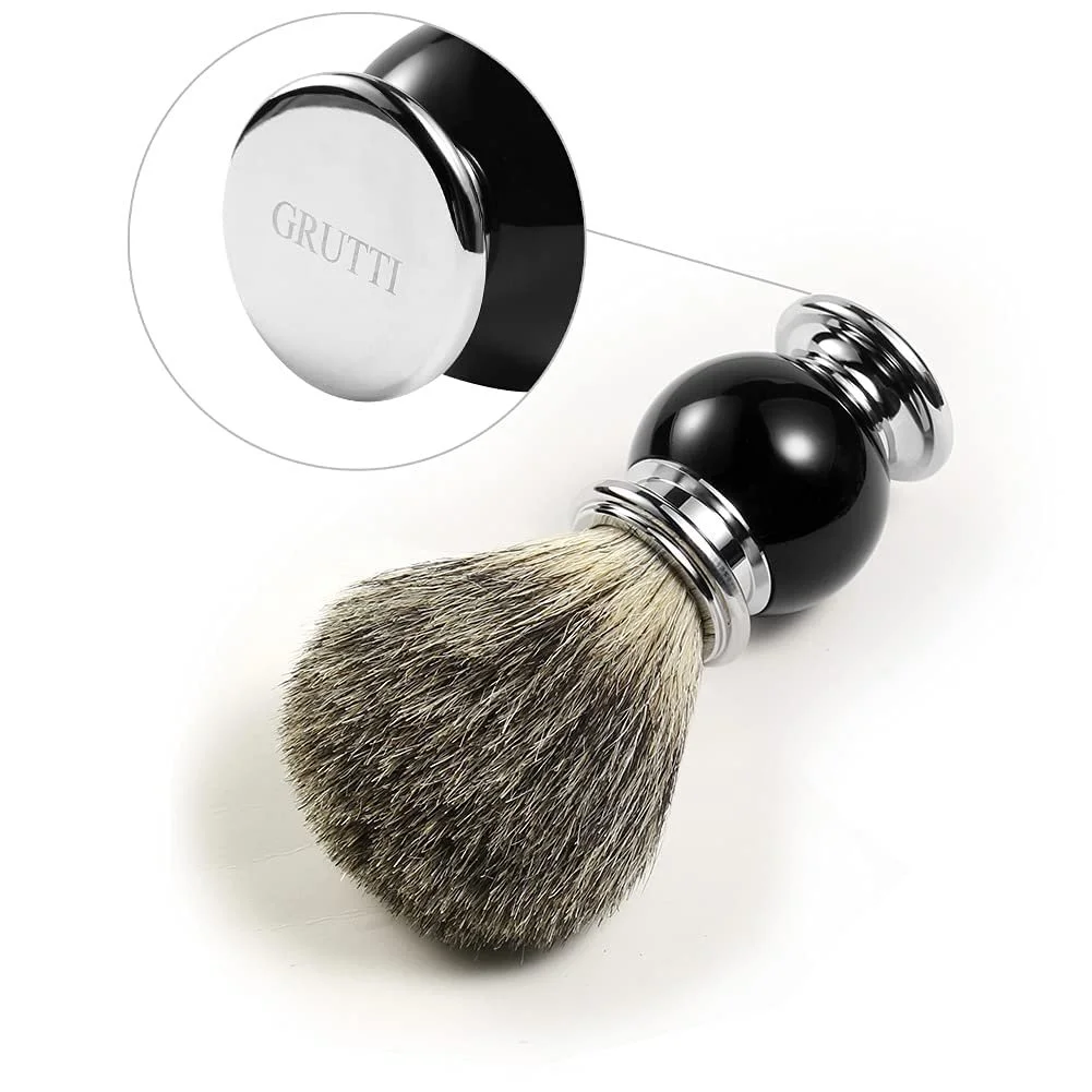 Помазок для бритья GRUTTI Vegan Imitation Badger Hair Ergonomic Handle, фото №6